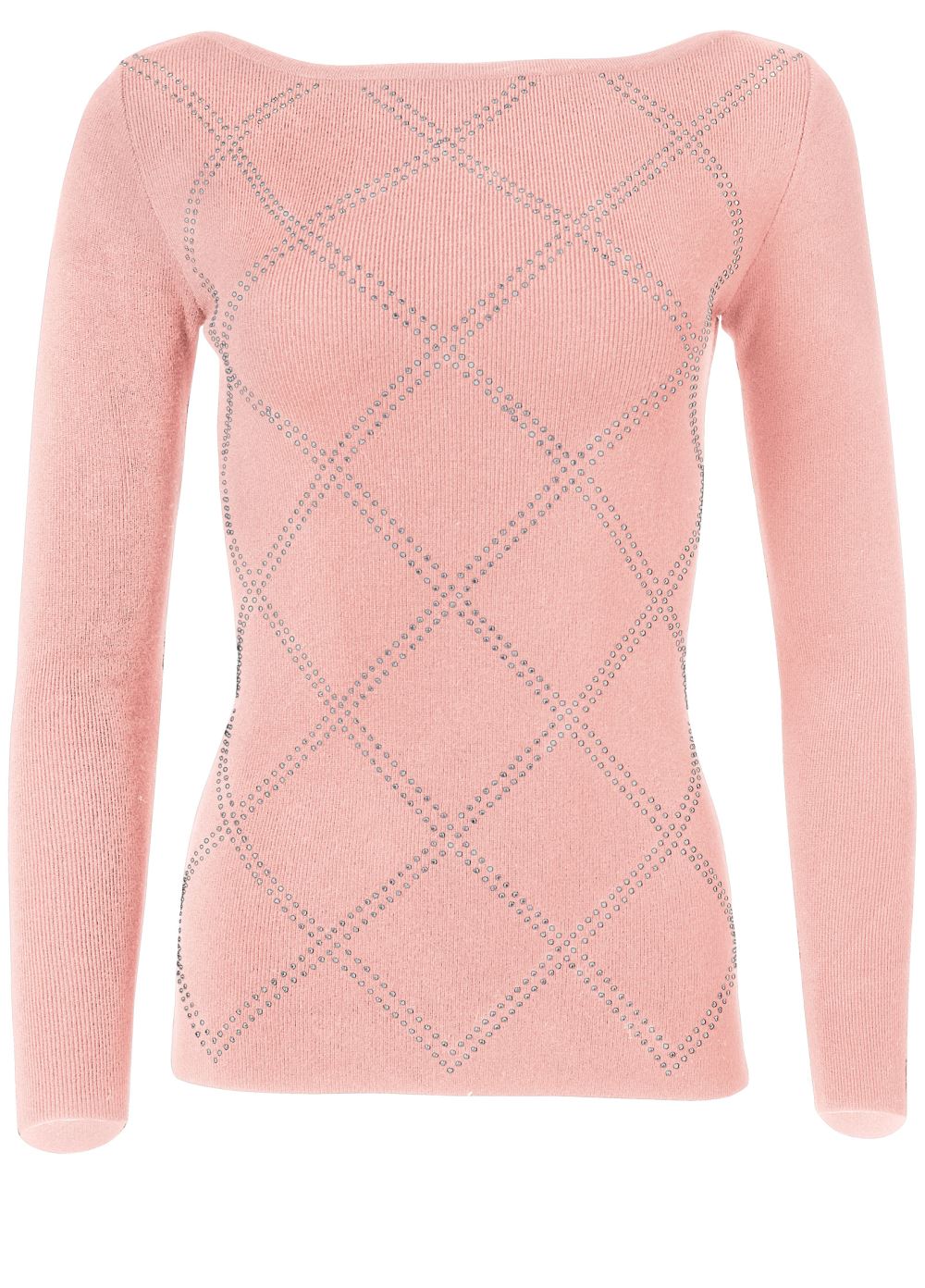 Venus Plus Size Embellished Sweater in Light Pink