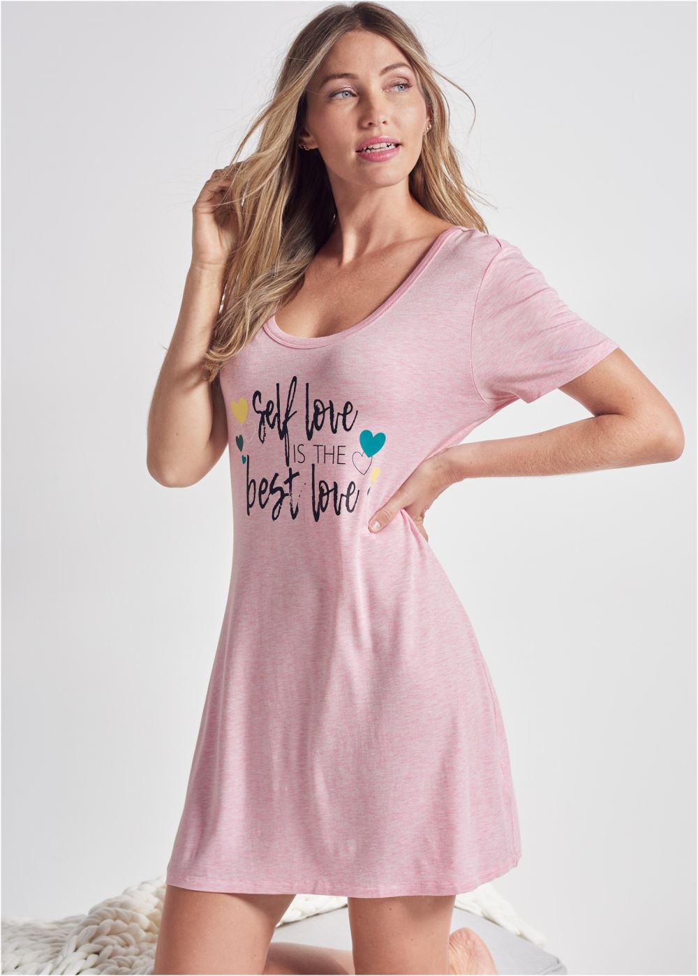 Venus Heathered Pink SLEEP SHIRT