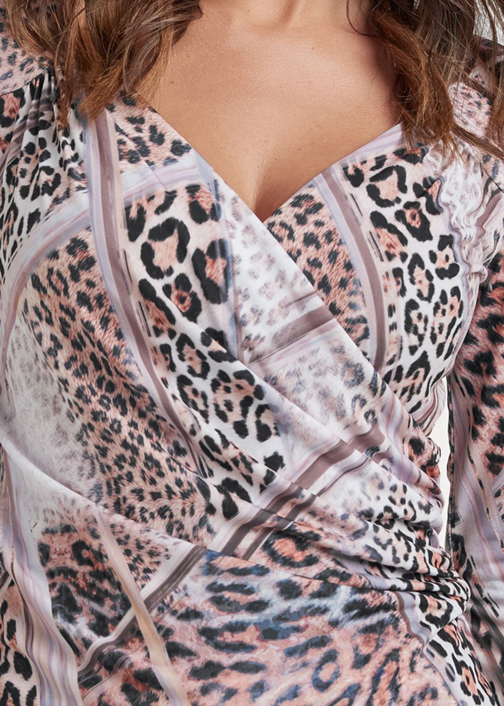 Venus Plus Size Animal Print Ruched Top
