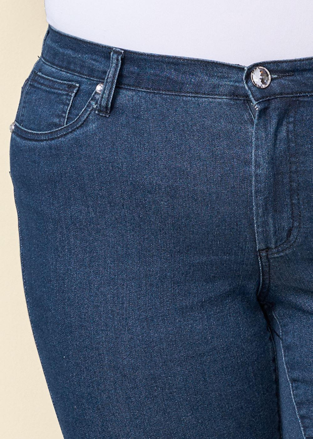 Venus Plus Size Capri Jeans in Dark Wash