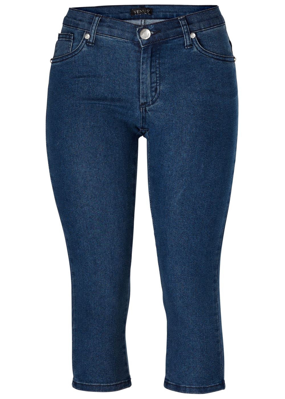 Venus Plus Size Capri Jeans in Dark Wash