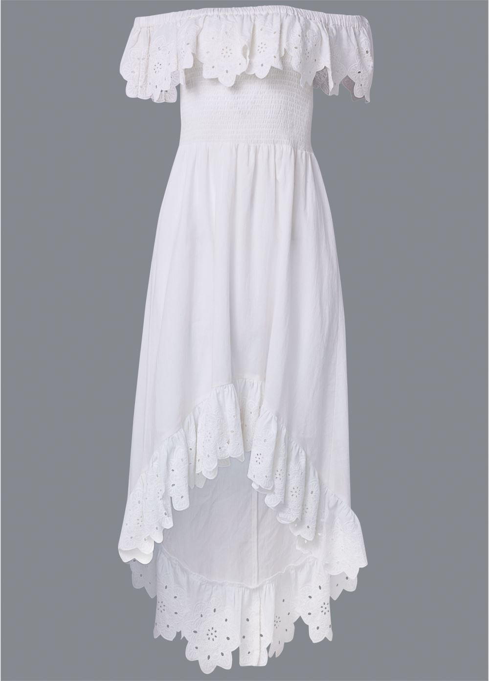 Venus Plus Size Off-The-Shoulder Smocked Dress