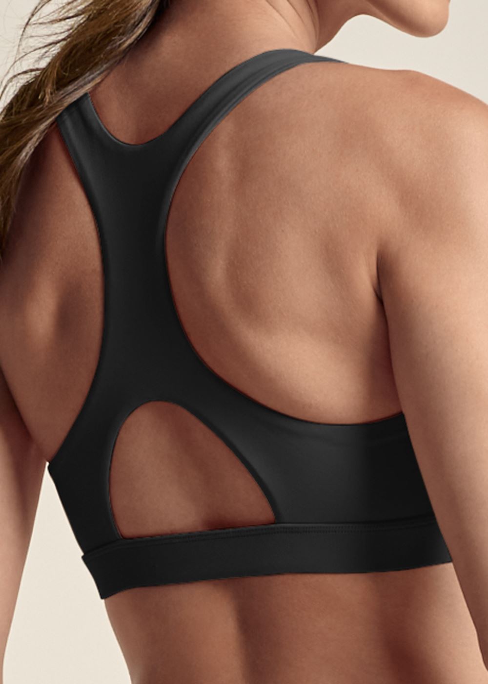 Venus Plus Size Back Keyhole Sports Bra in Black