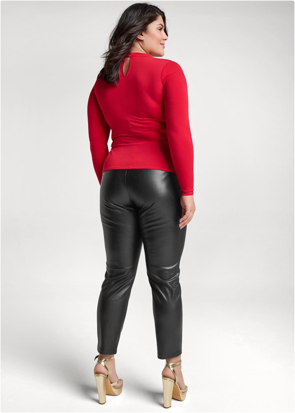 Venus Plus Size Embellished Trim Ruched Top