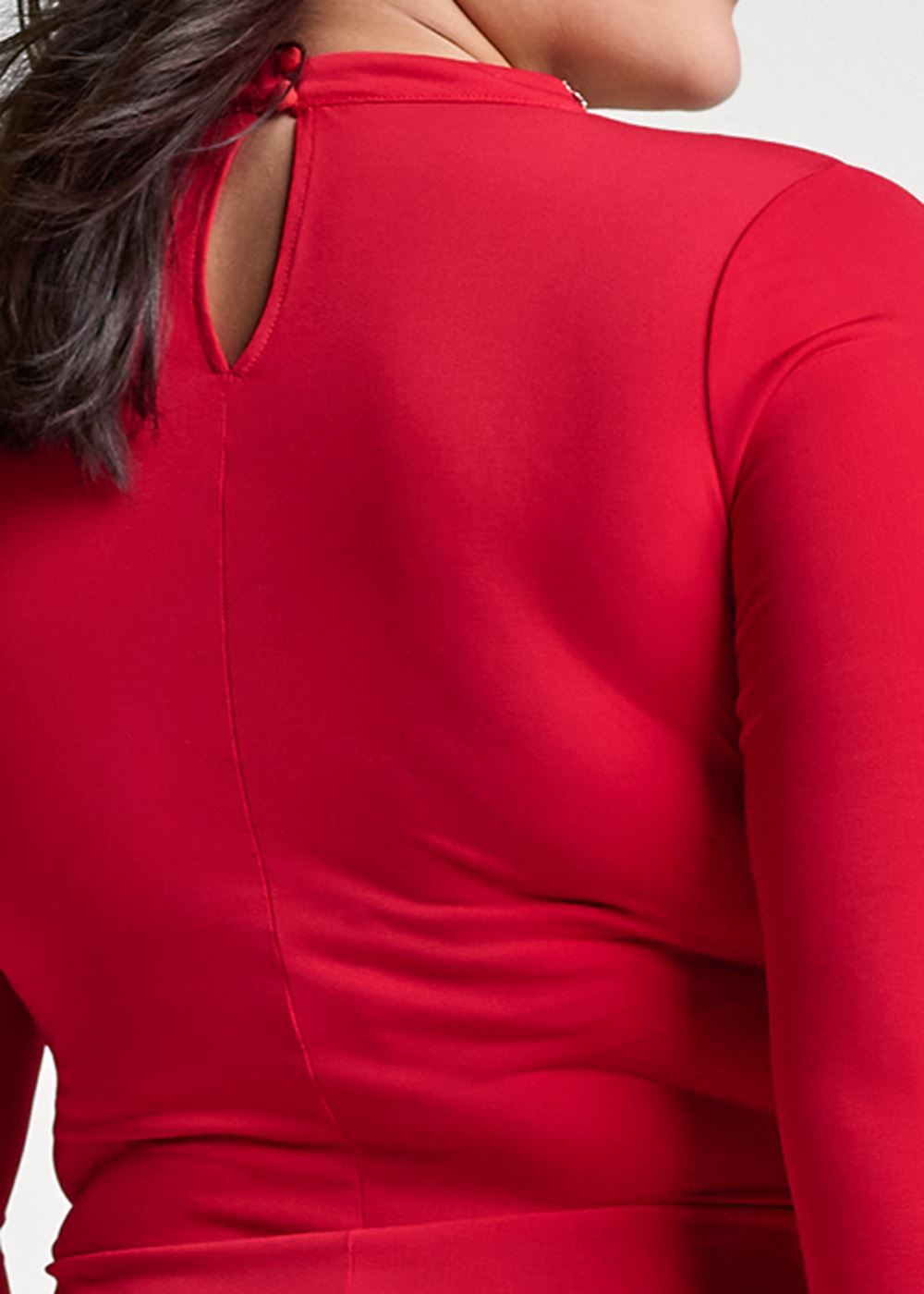 Venus Plus Size Embellished Trim Ruched Top