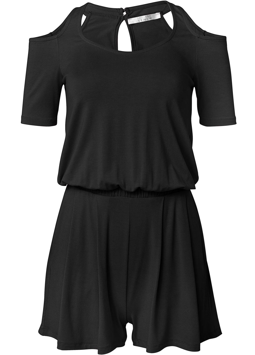Venus Black Cold-shoulder romper