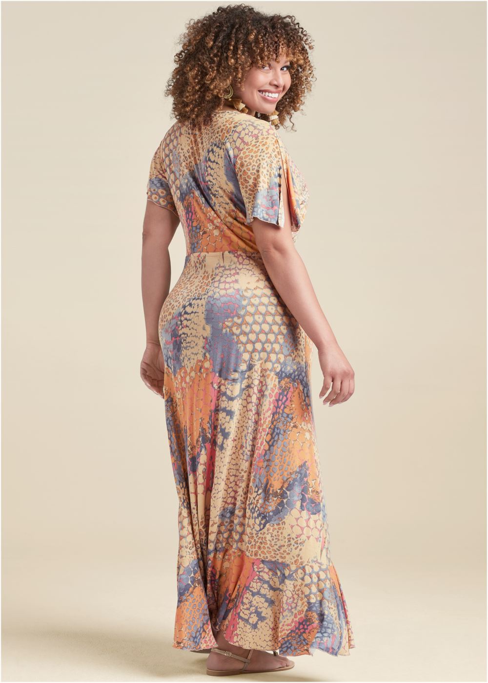 Venus Plus Size Surplice Maxi Dress
