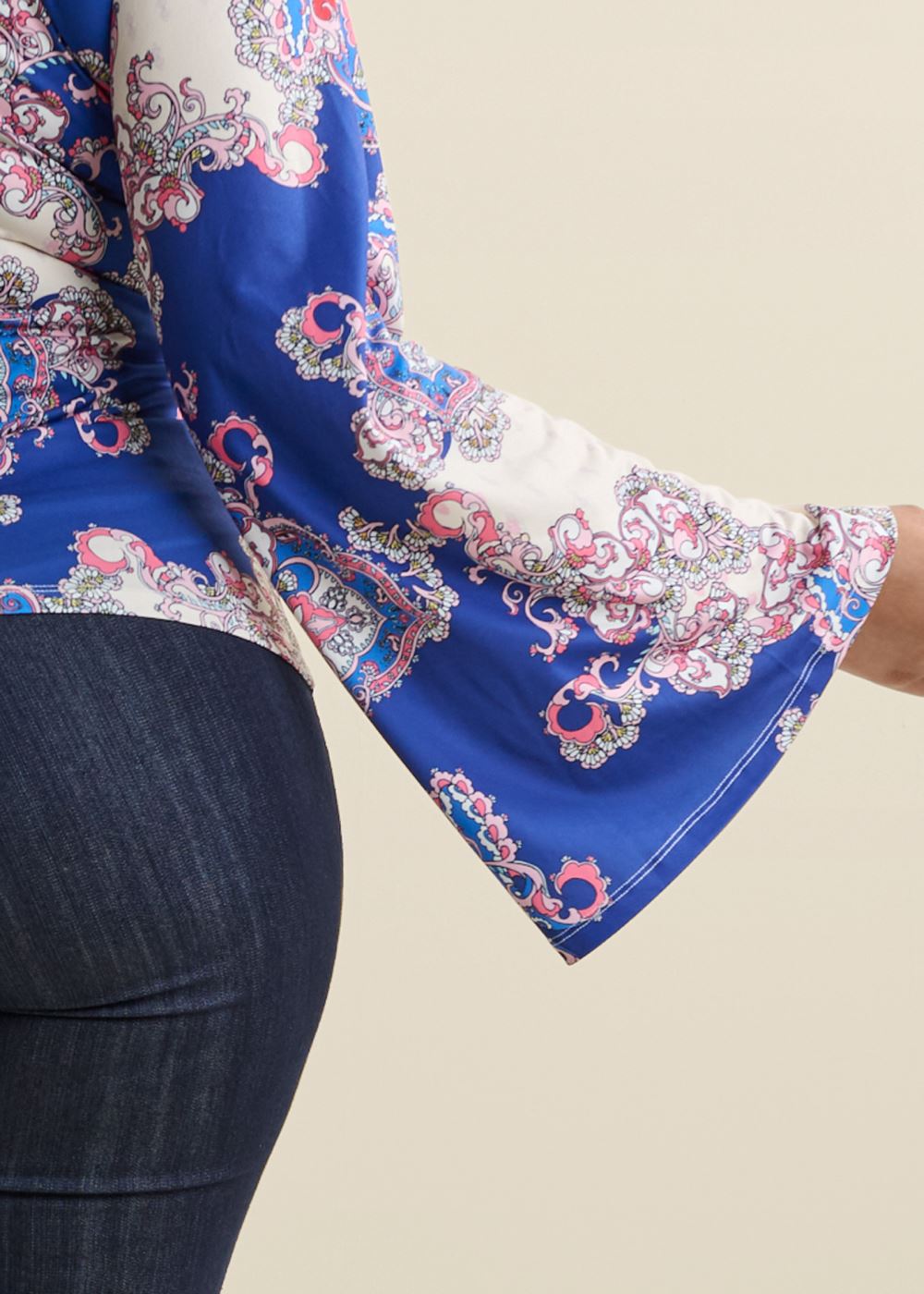 Venus Plus Size Ruched Printed Top