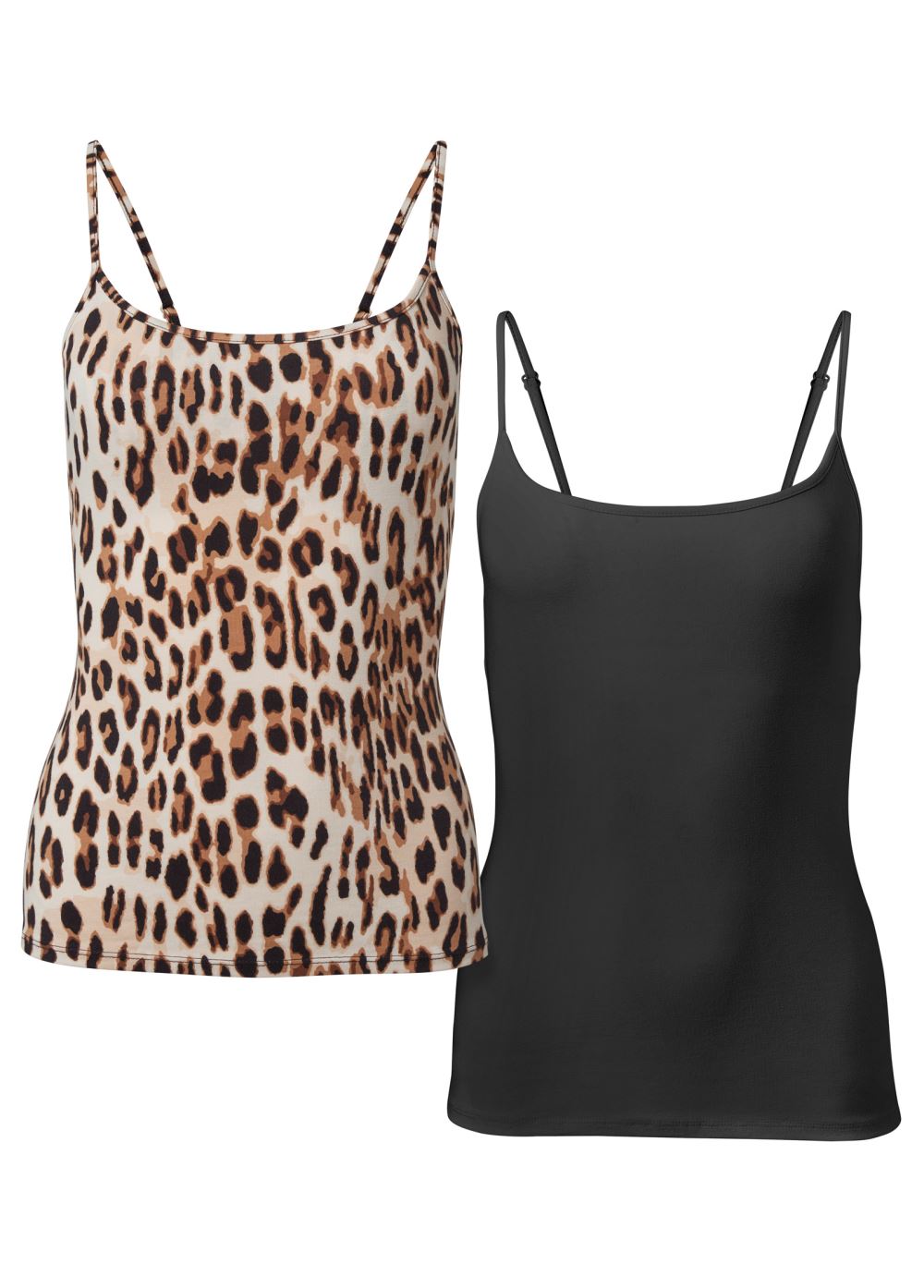 Venus Black Leopard BASIC CAMI TWO PACK