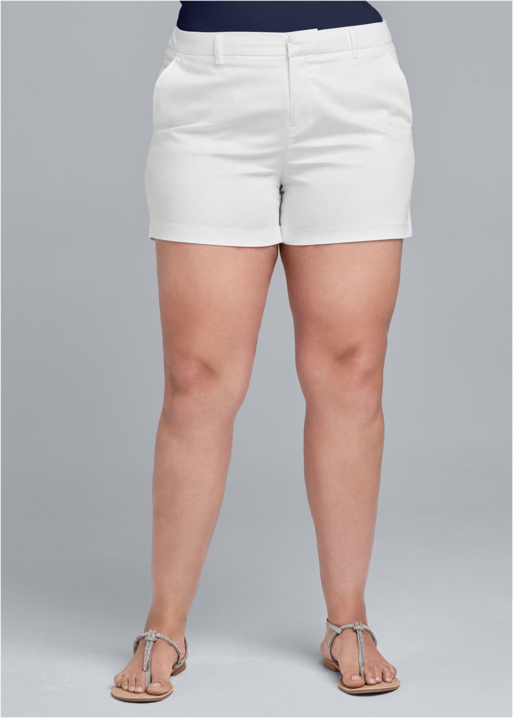 Venus White SOLID SHORTS