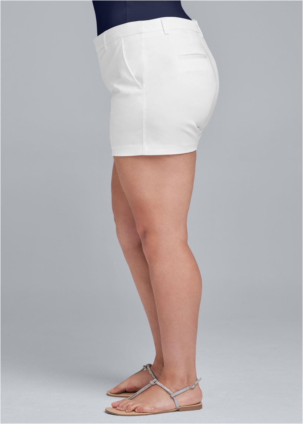 Venus White SOLID SHORTS