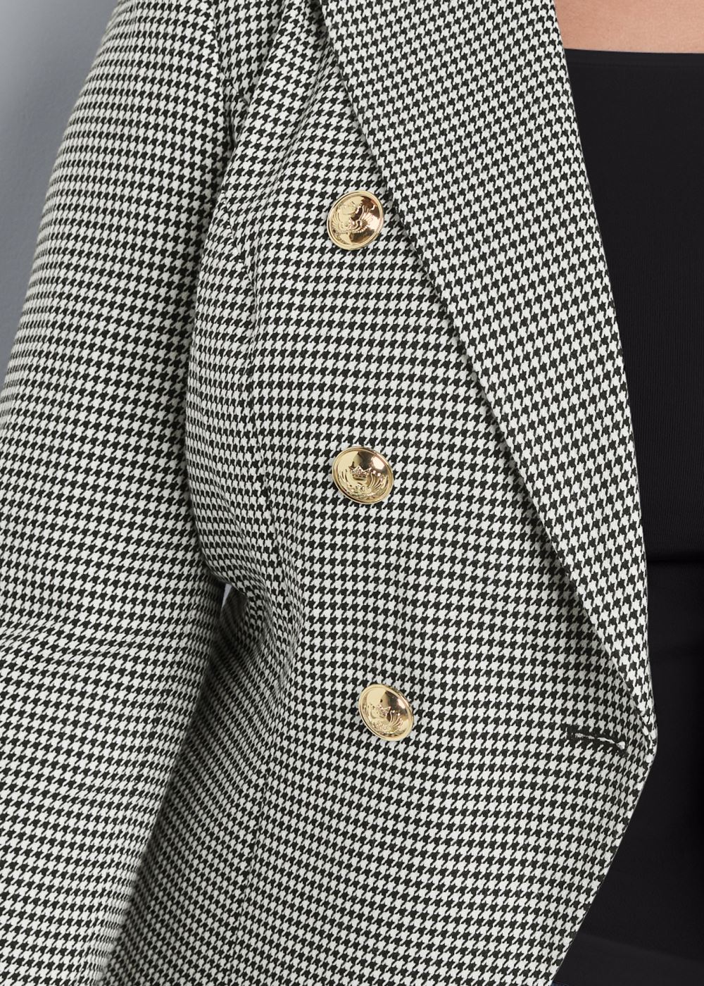 Venus Black & White Houndstooth Double Breasted Blazer