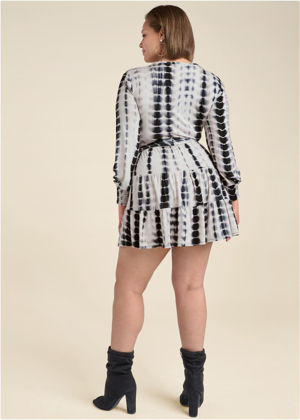Venus Black & White TIE-DYE MINI DRESS