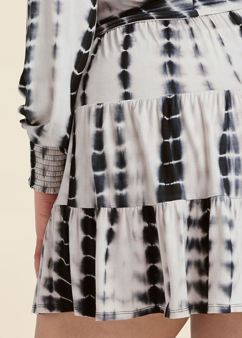 Venus Black & White TIE-DYE MINI DRESS