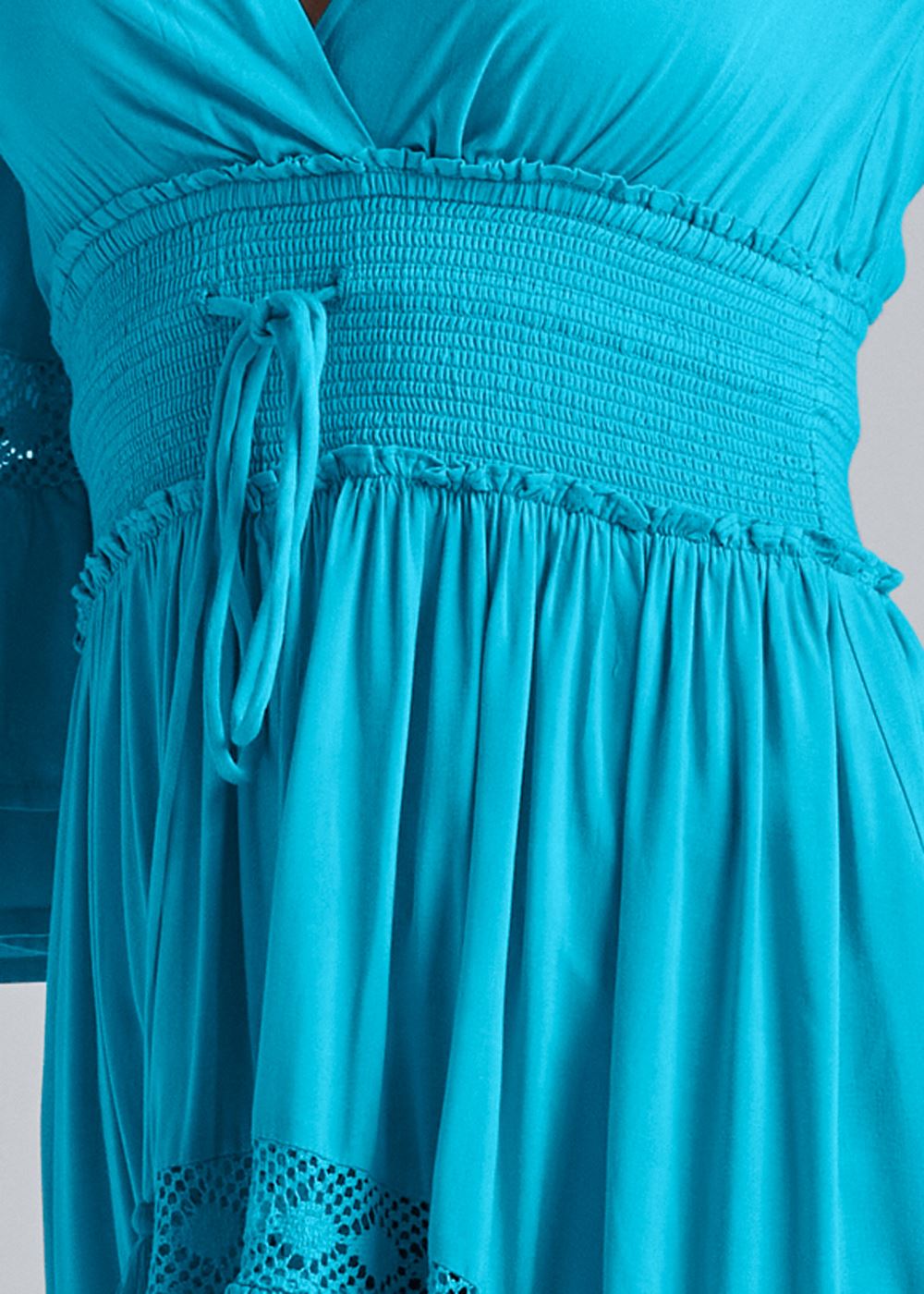 Venus Plus Size Lace Detail Tiered Maxi Top