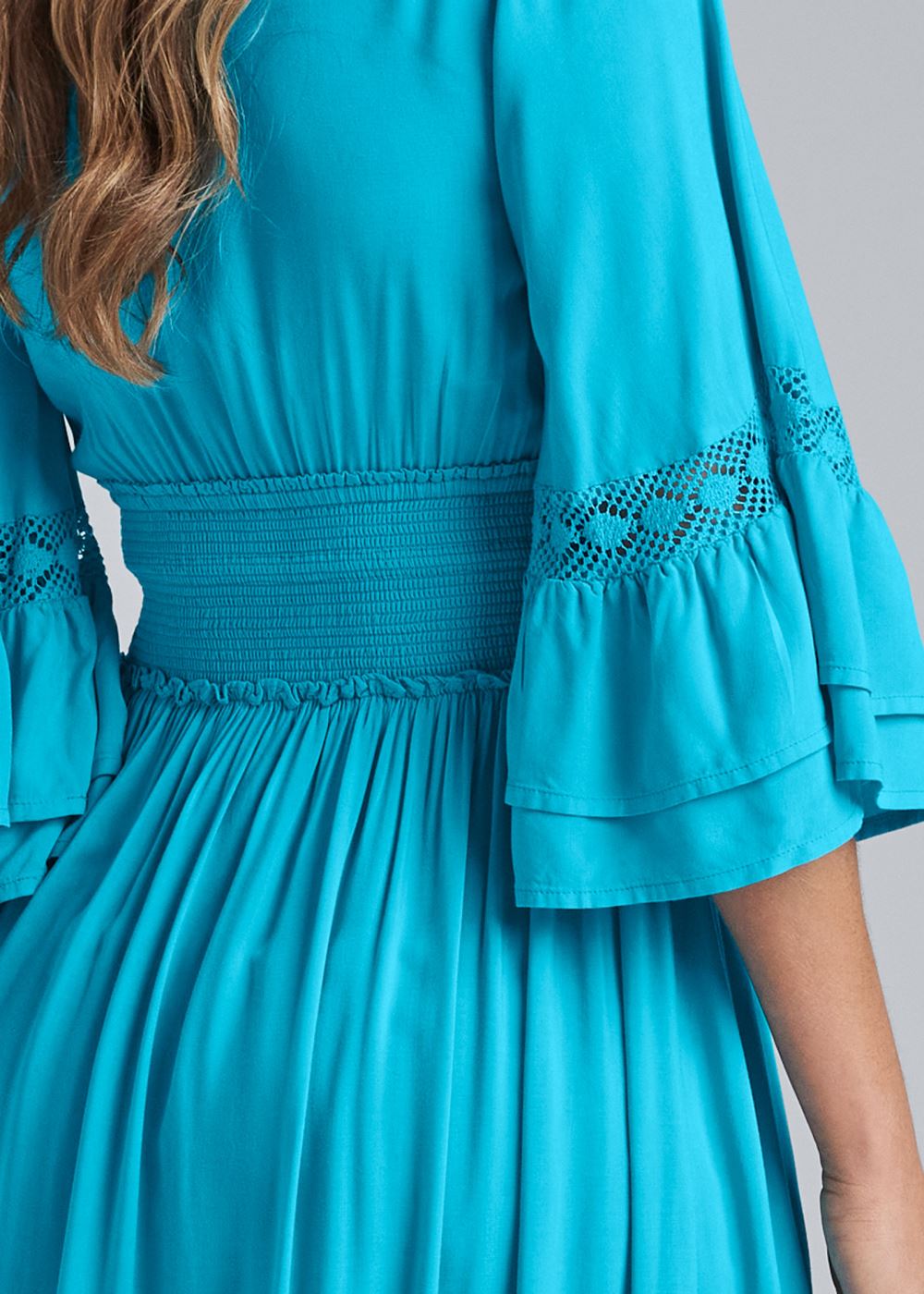 Venus Plus Size Lace Detail Tiered Maxi Top