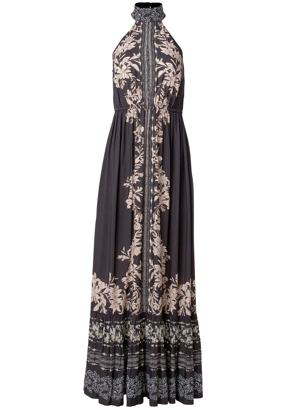 Venus Plus Size Printed Mock-Neck Maxi Dress