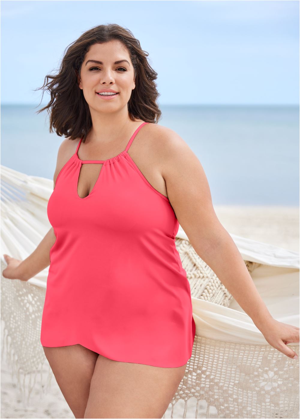 Venus Plus Size The Georgia Tankini Top Bikini - Sunset Pink