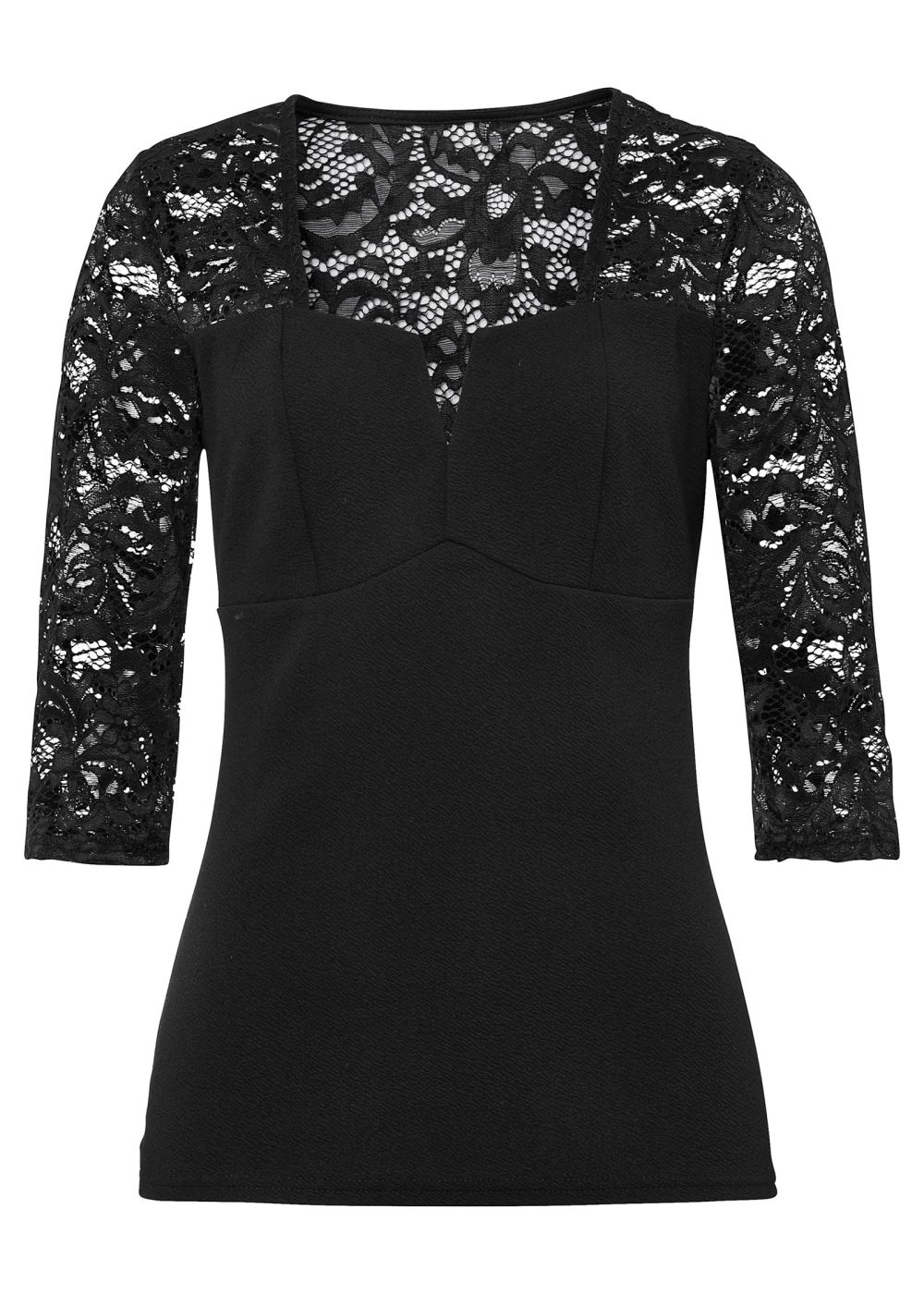 Venus Plus Size Lace Sleeve Top