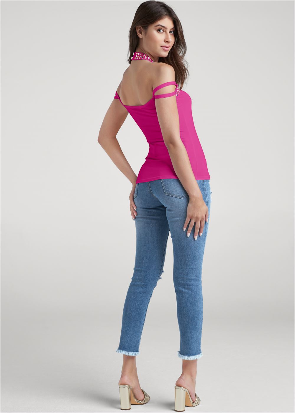 Venus Plus Size Studded Strappy Top