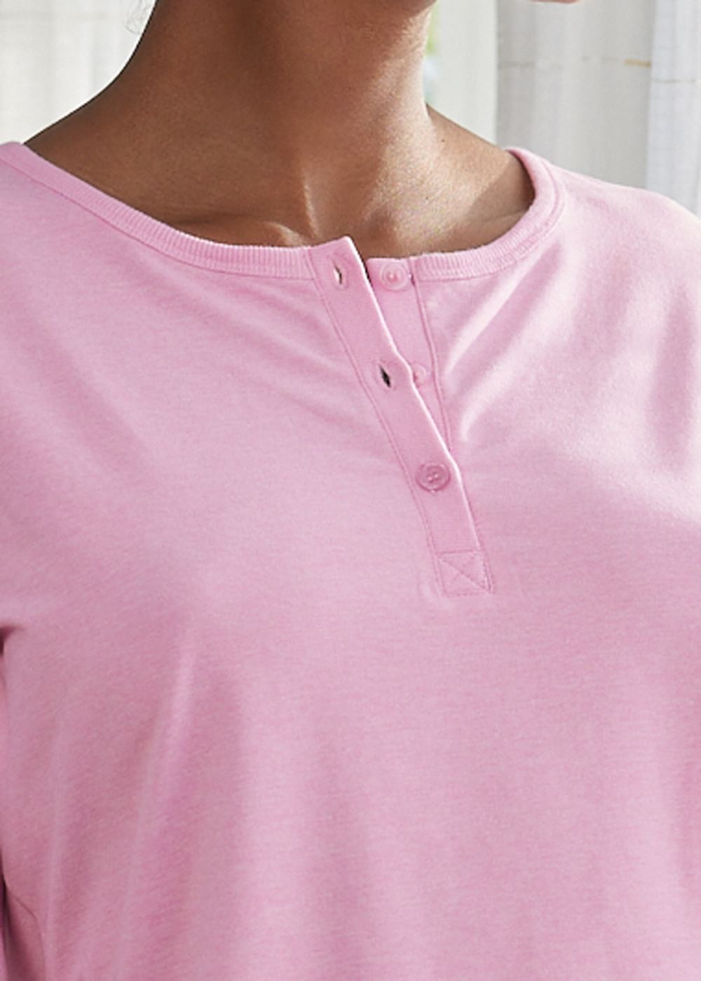 Venus Heathered Pink HENLEY PAJAMA SET