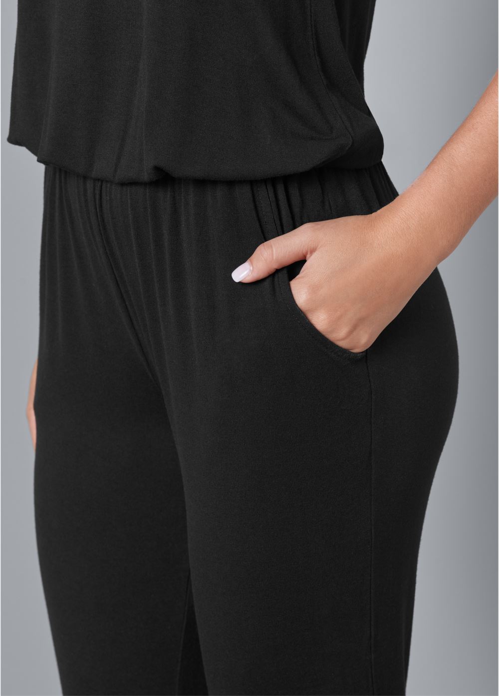 Venus Plus Size Casual Jumpsuit in Black