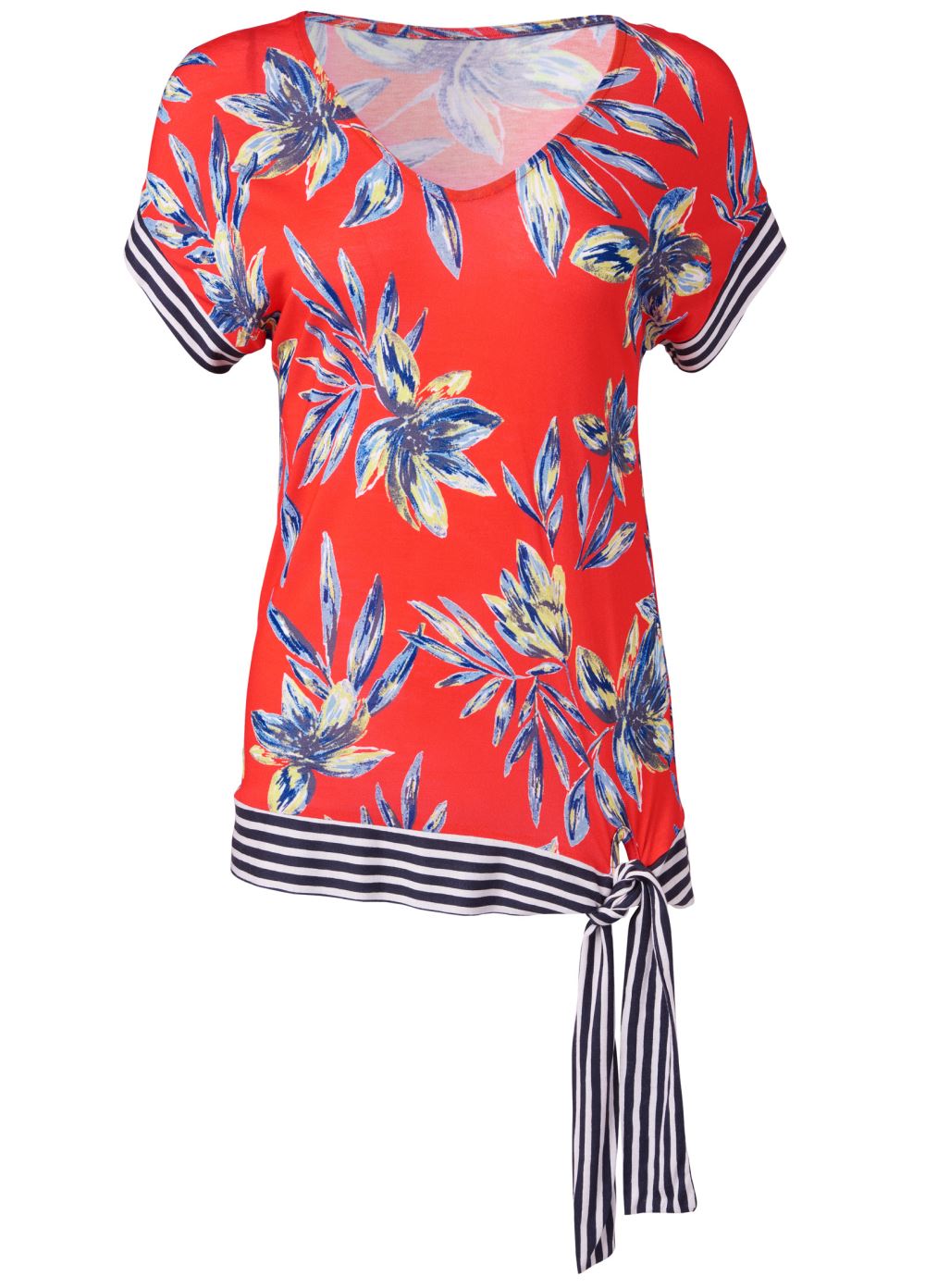 Venus Plus Size Tie Detail Printed Top