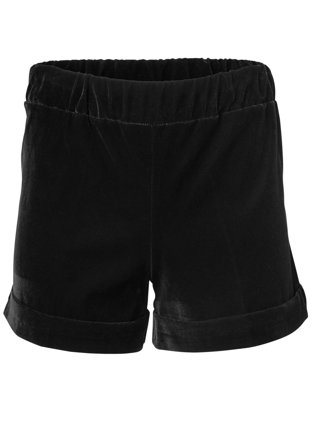 Venus Plus Size Belted Velvet Shorts Set - Black Multi