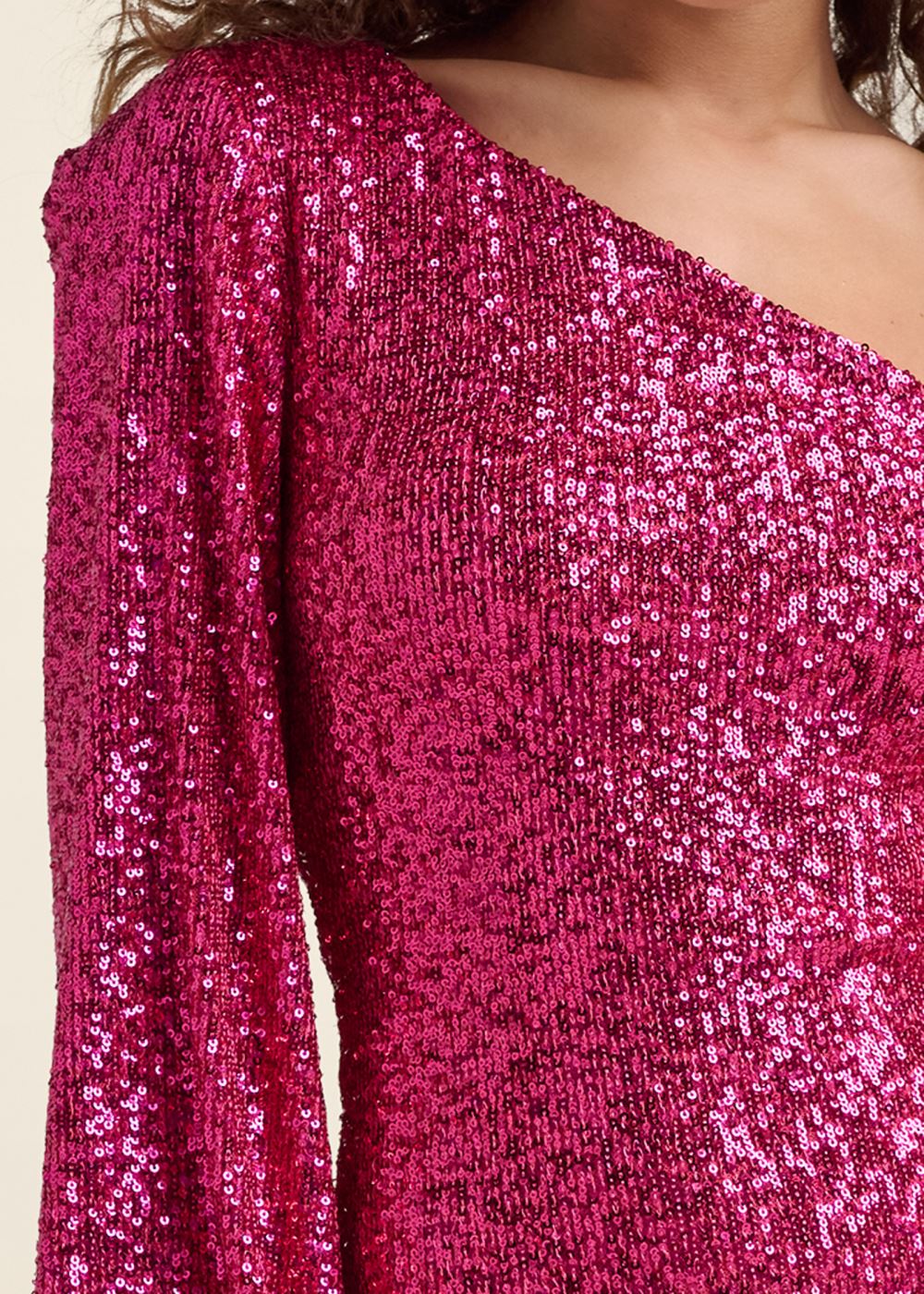 Venus Plus Size One-Shoulder Sequin Dress