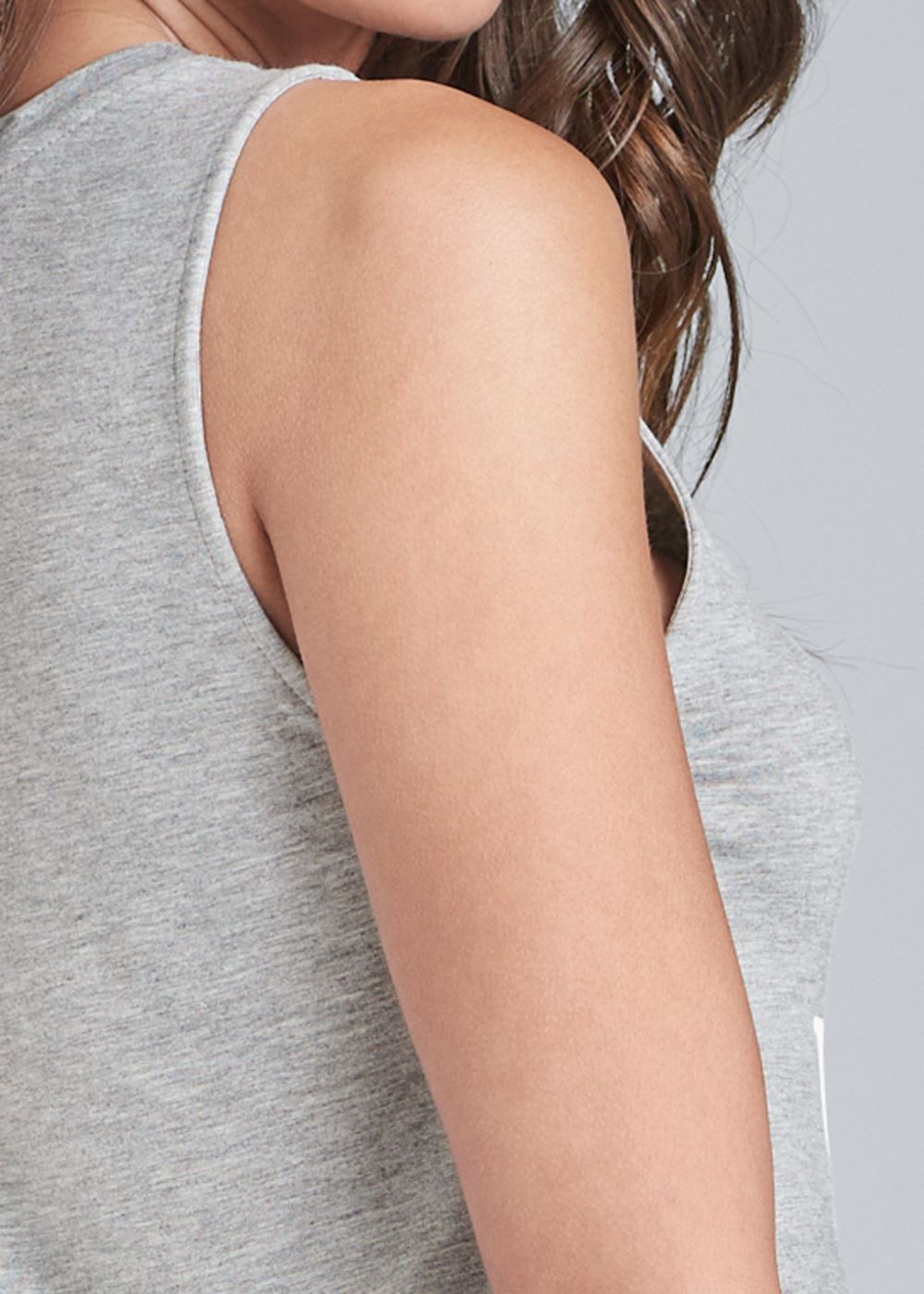 Venus Plus Size Red Wine And Blue Lounge Tank Top in Heather Grey
