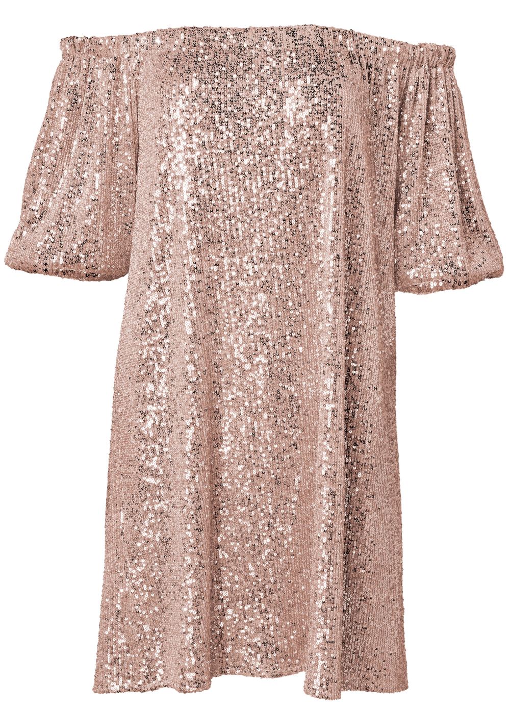 Venus Plus Size Sequin Off-The-Shoulder Dress