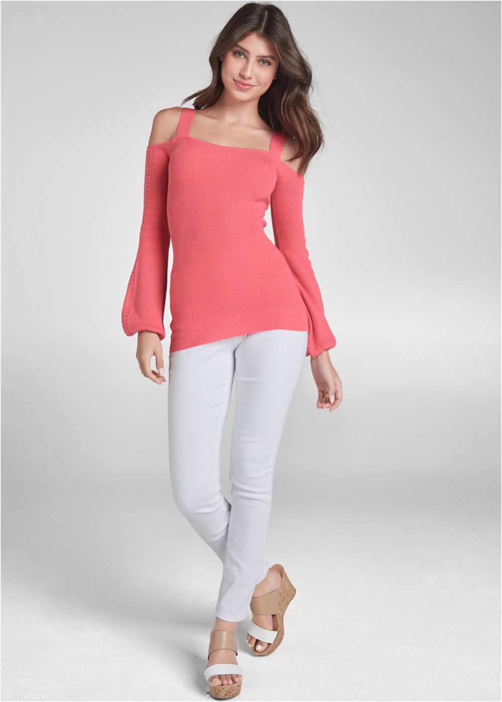 Venus Plus Size Cold-Shoulder Sweater in Black