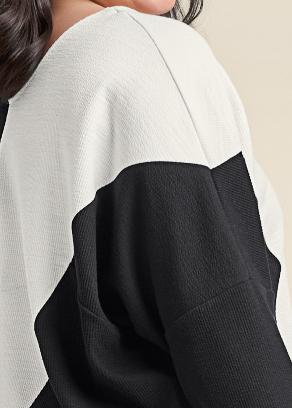 Venus Plus Size Color Block Oversized Top