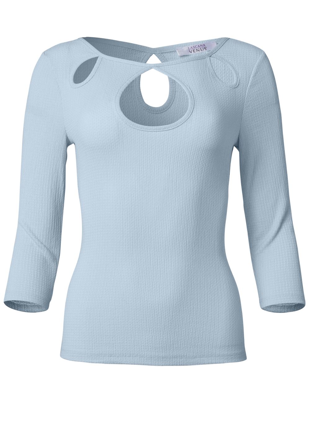 Venus Plus Size Cut Out Long Sleeve Top