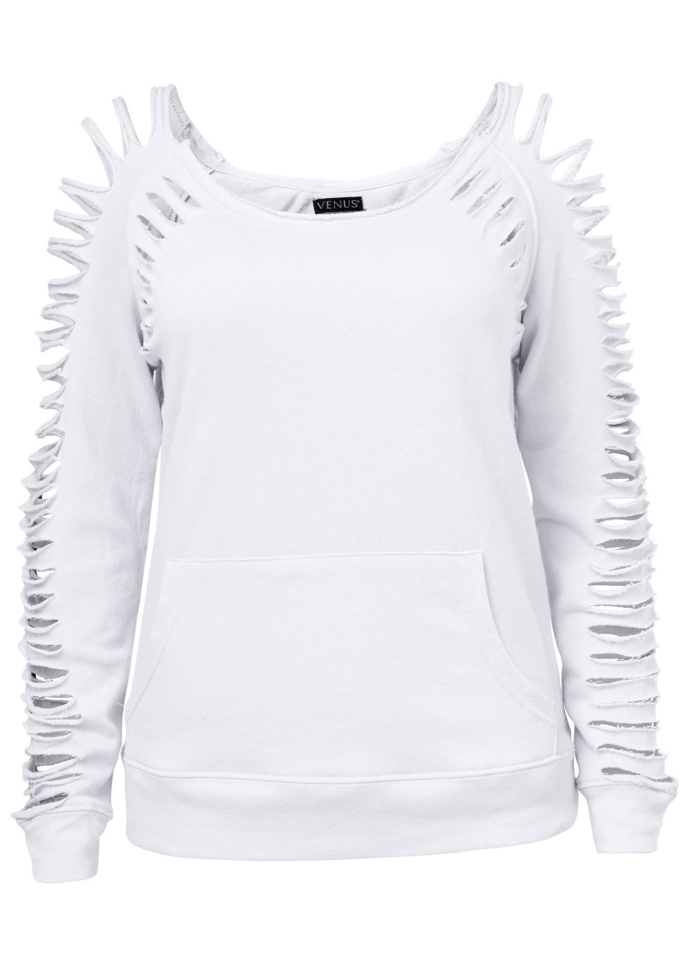 Venus White SLASH DETAIL SWEATSHIRT