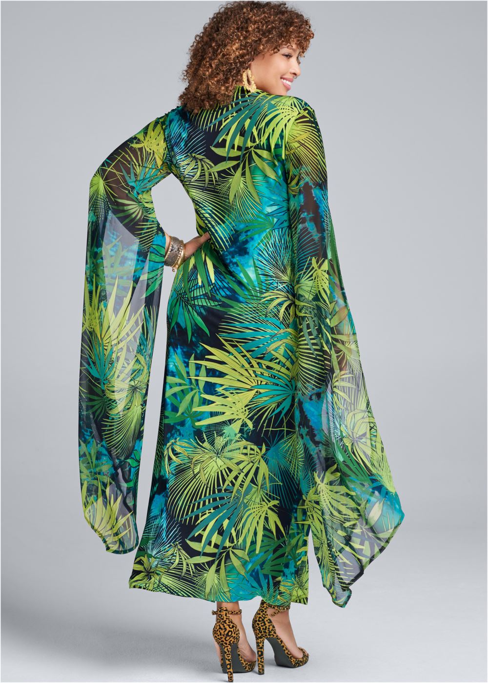 Venus Plus Size Exaggerated Sleeve Dress