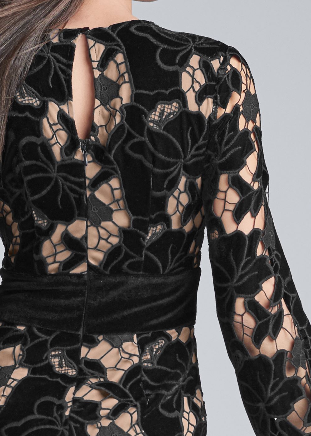 Venus Plus Size Velvet Lace Dress