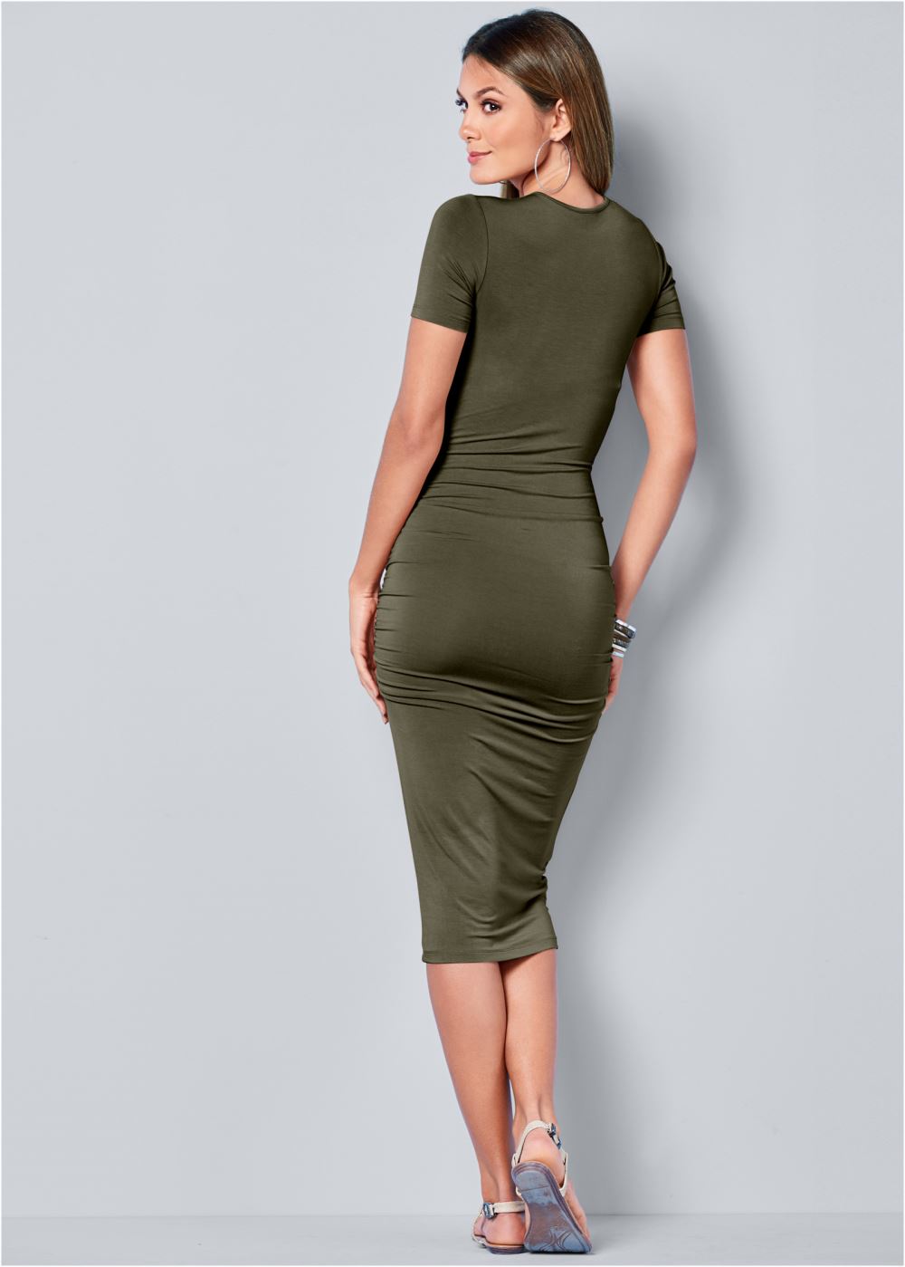 Venus Plus Size Basic High Neck Dress