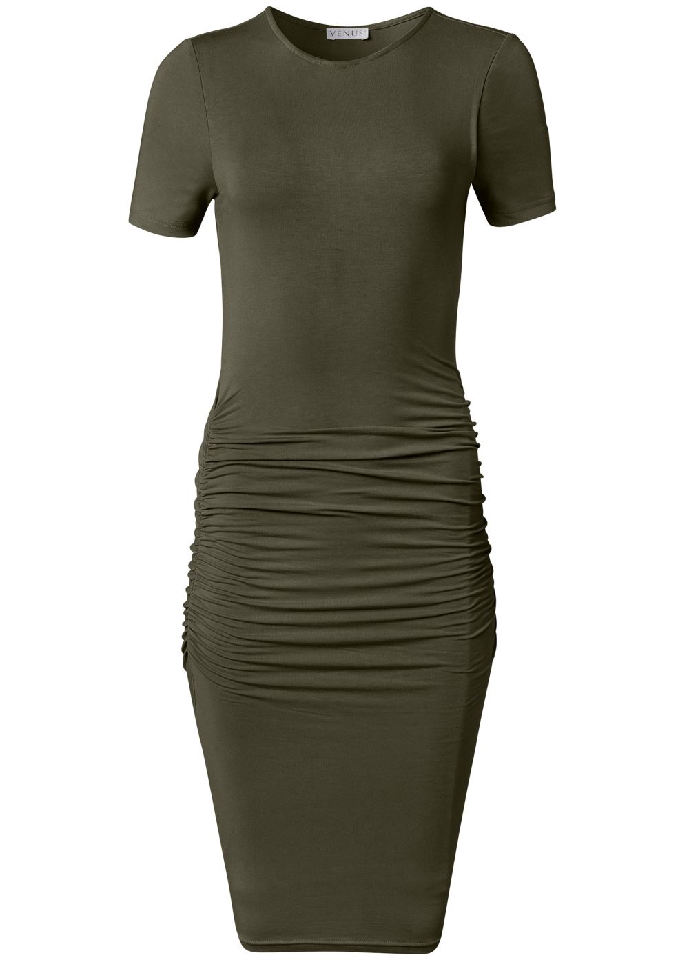 Venus Plus Size Basic High Neck Dress