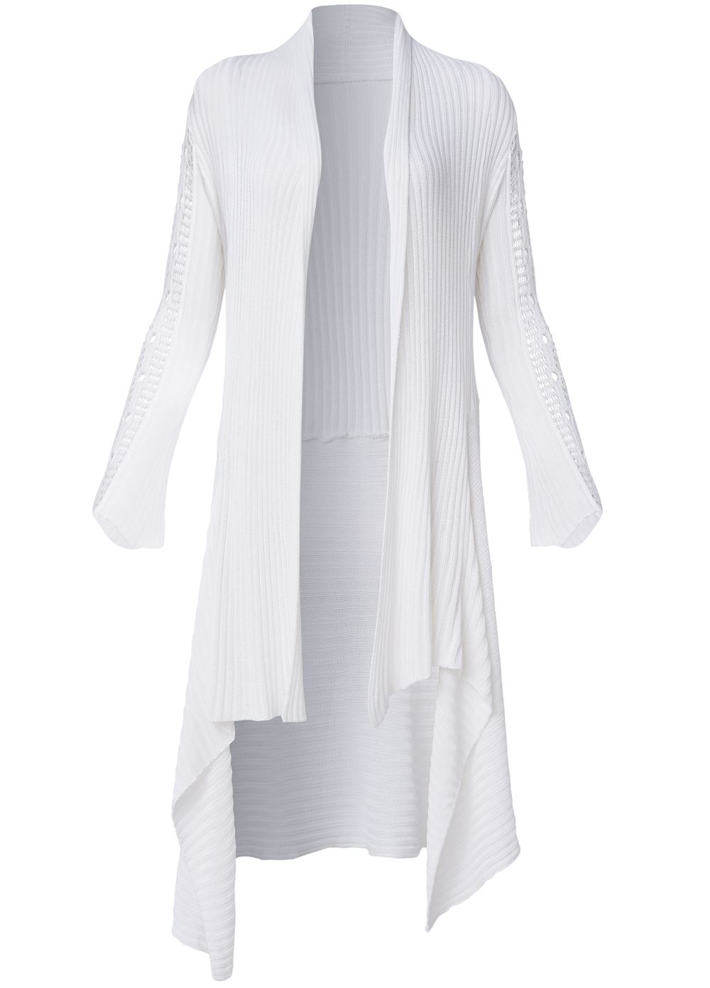Venus Plus Size Crochet Sleeve Duster in White