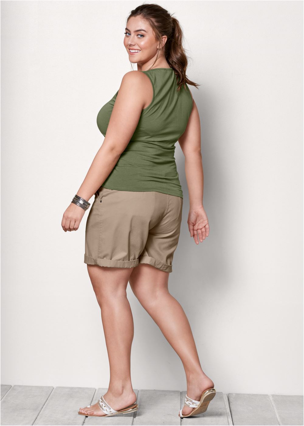 Venus Olive Square Neck Tank Top