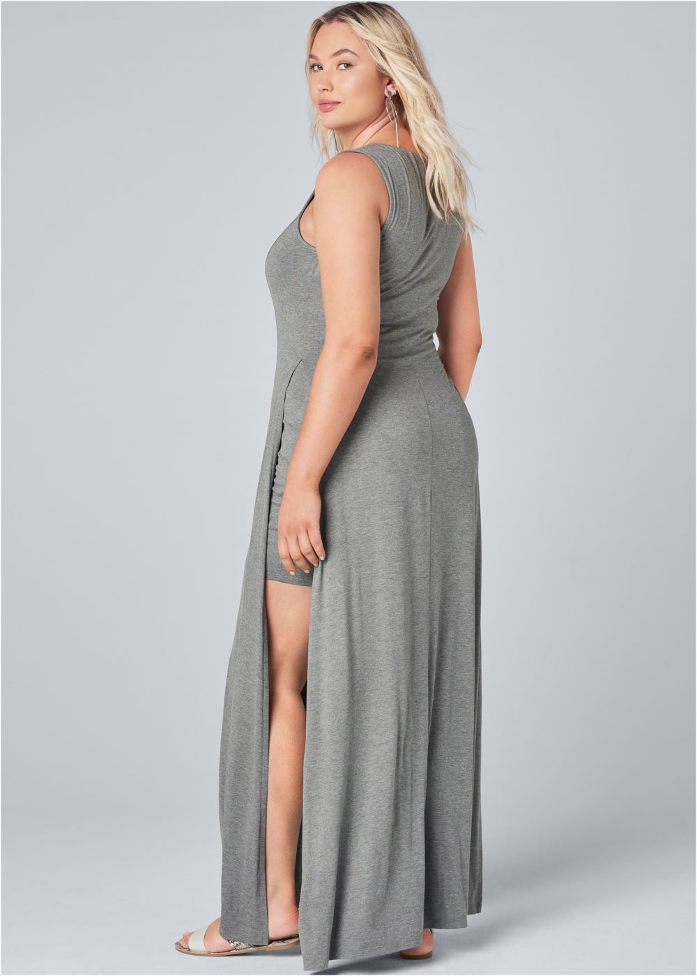 Venus Plus Size High Slit Casual Maxi Dress