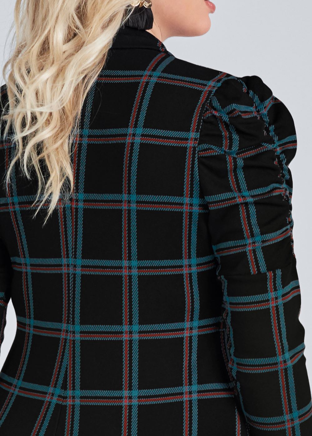 Venus Plus Size Plaid Blazer Dress
