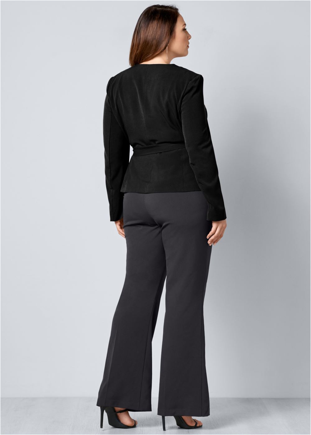 Venus Dark Grey BELTED PANT SUIT SET