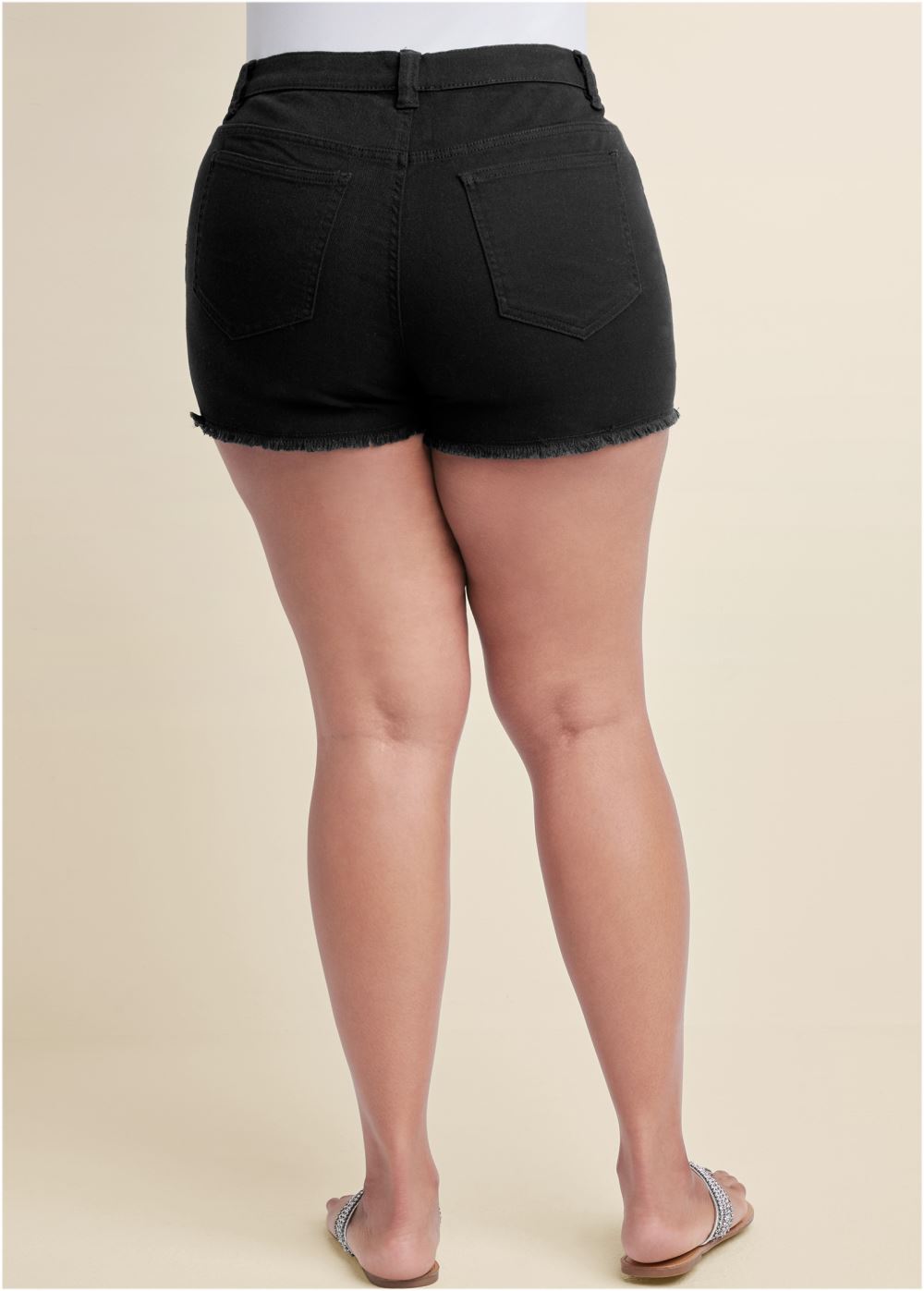 Venus Plus Size Cutoff Jean Shorts - Black