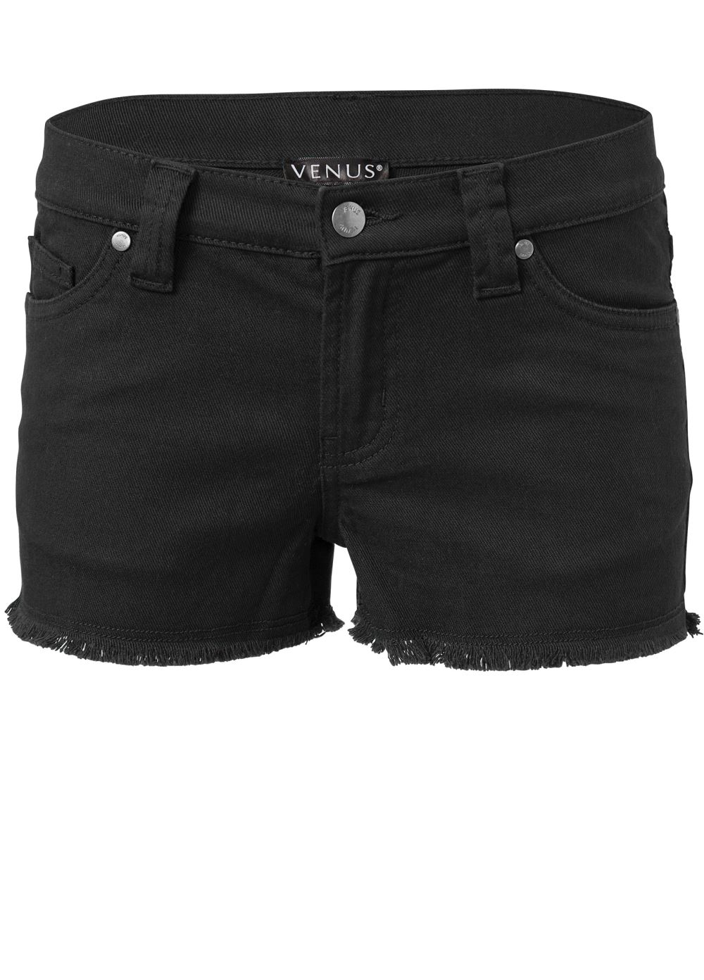 Venus Plus Size Cutoff Jean Shorts - Black