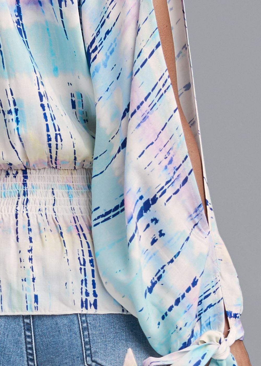 Venus Plus Size Tie Dye Cold-Shoulder Top
