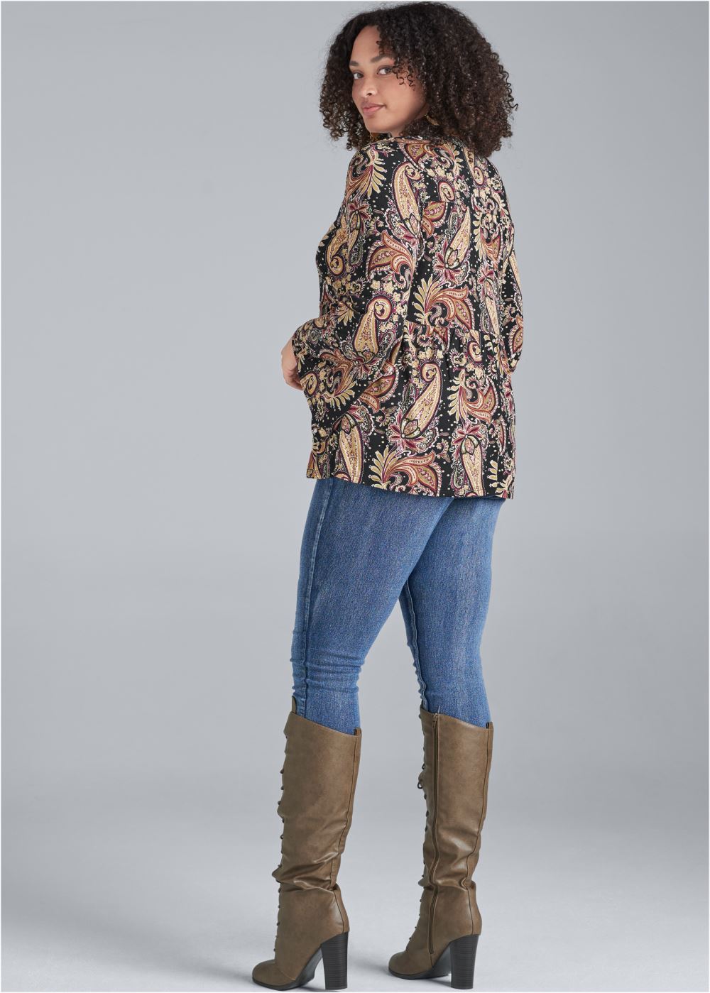 Venus Plus Size Paisley Printed Top