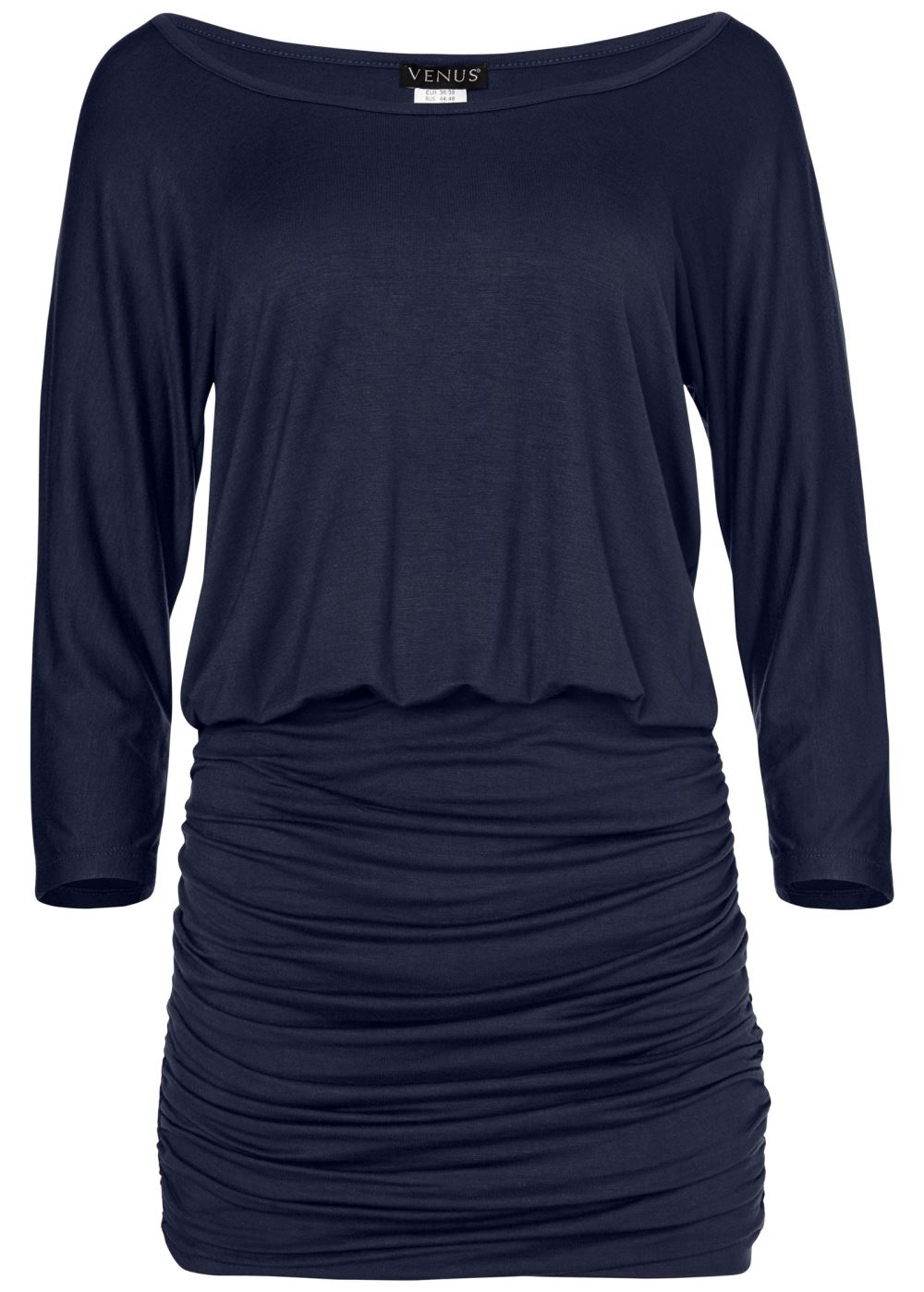 Venus Navy Ruched Detail Dress