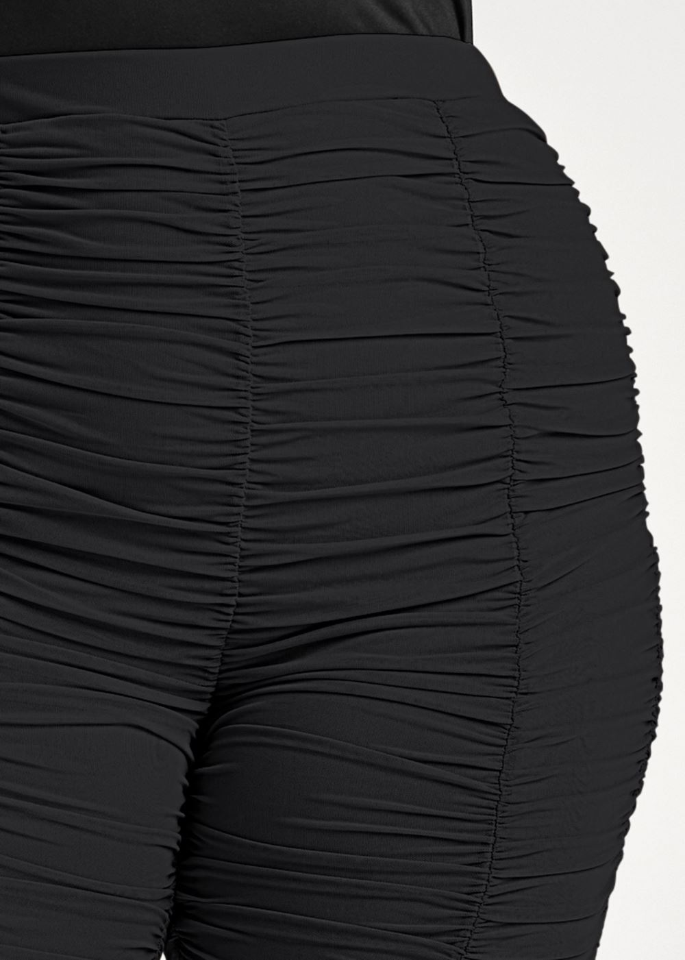 Venus Black HIGH-WAIST RUCHED LEGGINGS